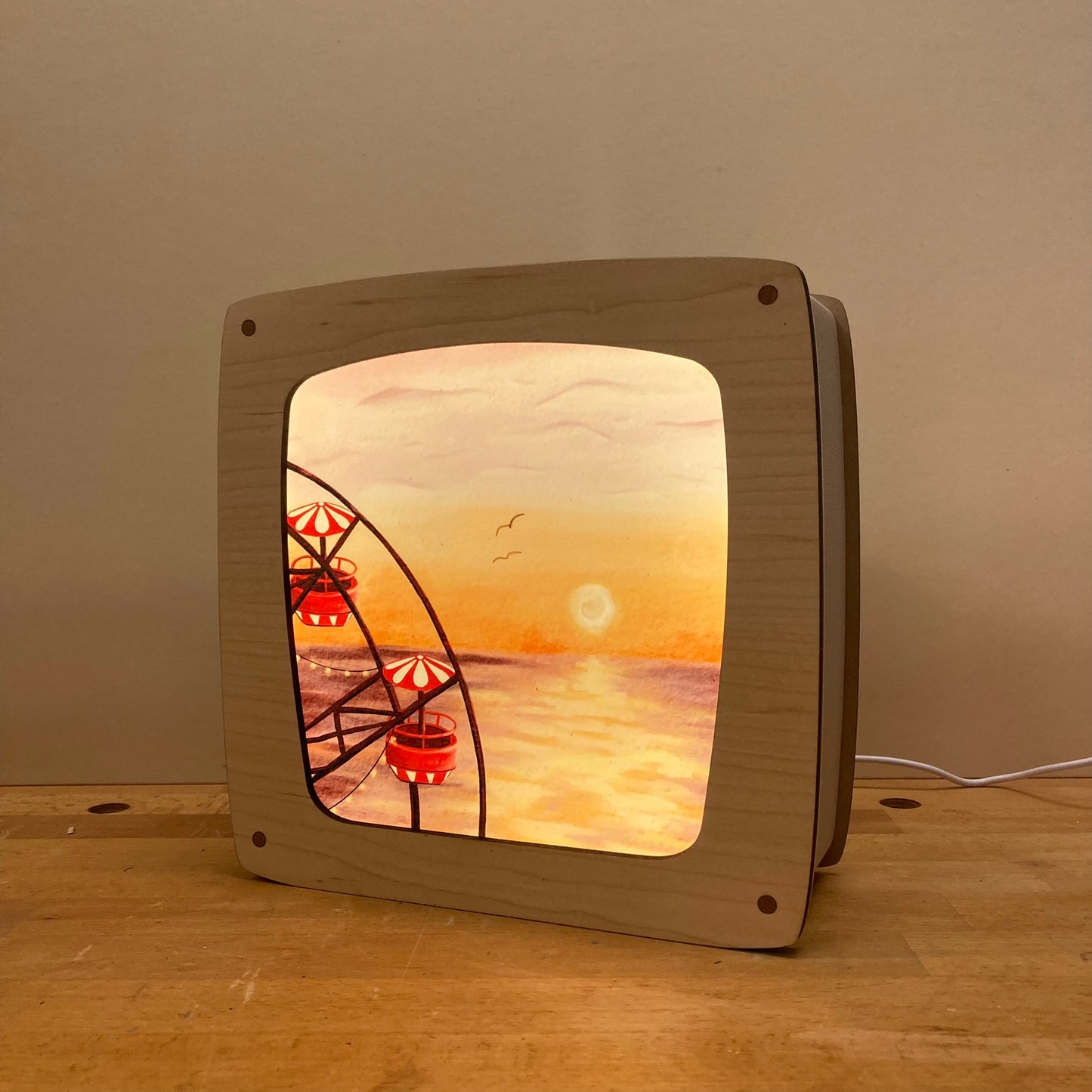 Seaside ferris wheel | Hannah Illustrates