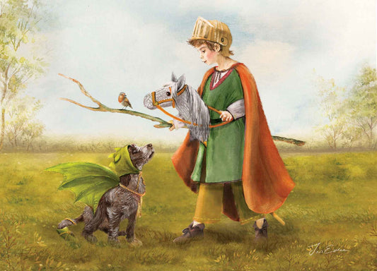 My dragon and I | Postcard Iris Esther